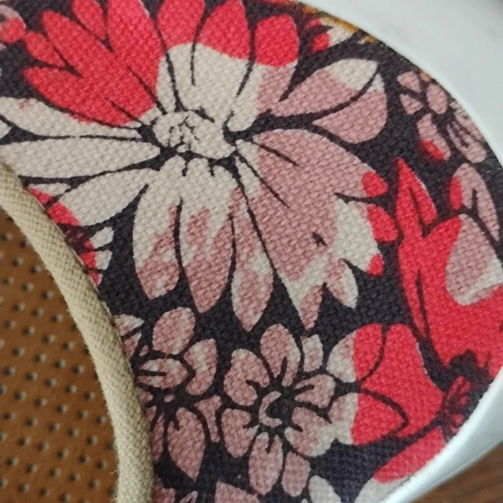 Floral Kids Shoes with Red and White Accents